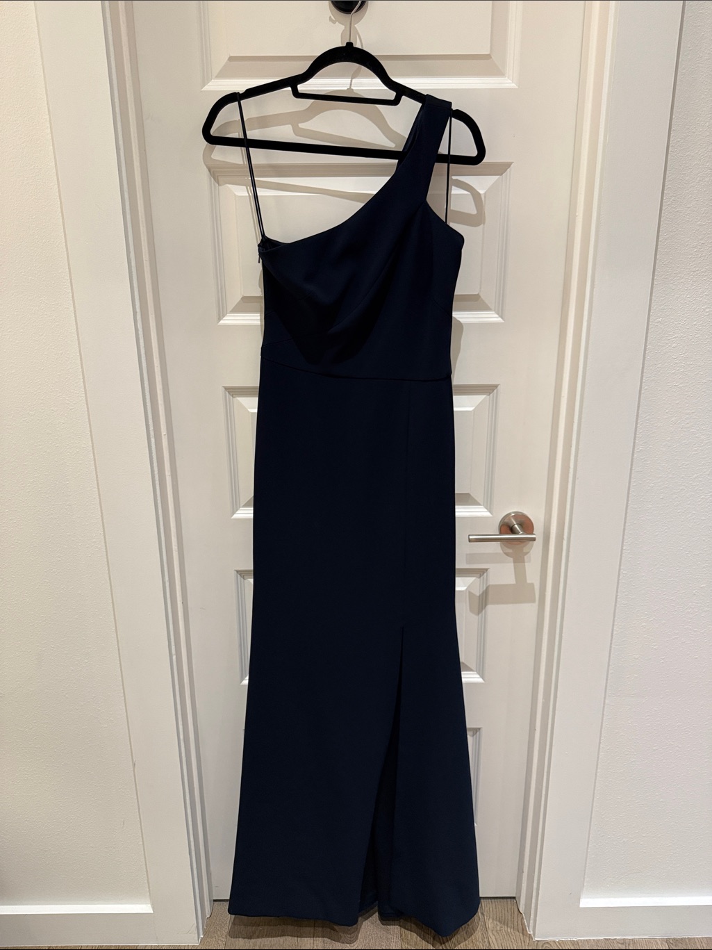 Theia One-Shoulder Navy Formal Gown